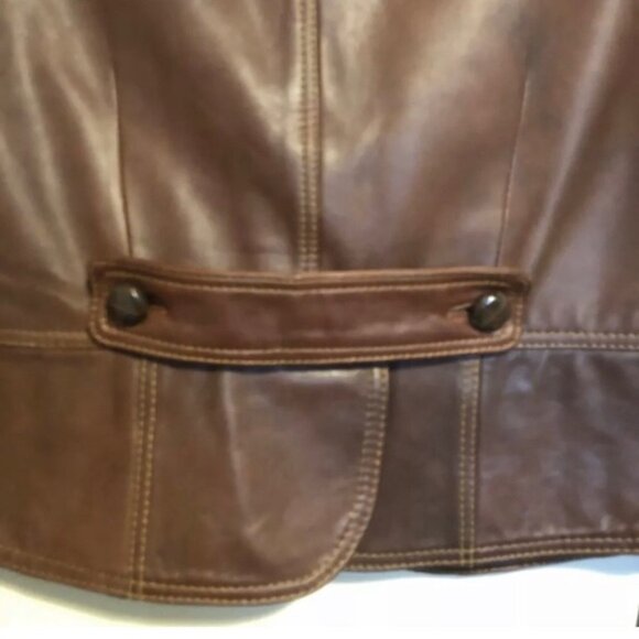 Bebe Leather Brown Jacket size Medium - Picture 2 of 5